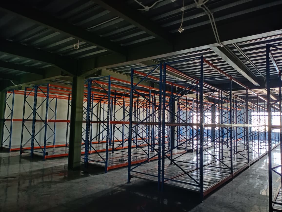 Rak longspan gudang packaging skincare enam tingkat